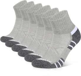 CLOSEMATE 6 Pack Mens Ankle Athletic Socks Cushioned Running Sports Cotton Quarter Socks