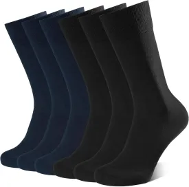 CLOSEMATE Mens Classic Solid & Patterned Dress Crew Socks - Combed Cotton and Soft 6 Pairs