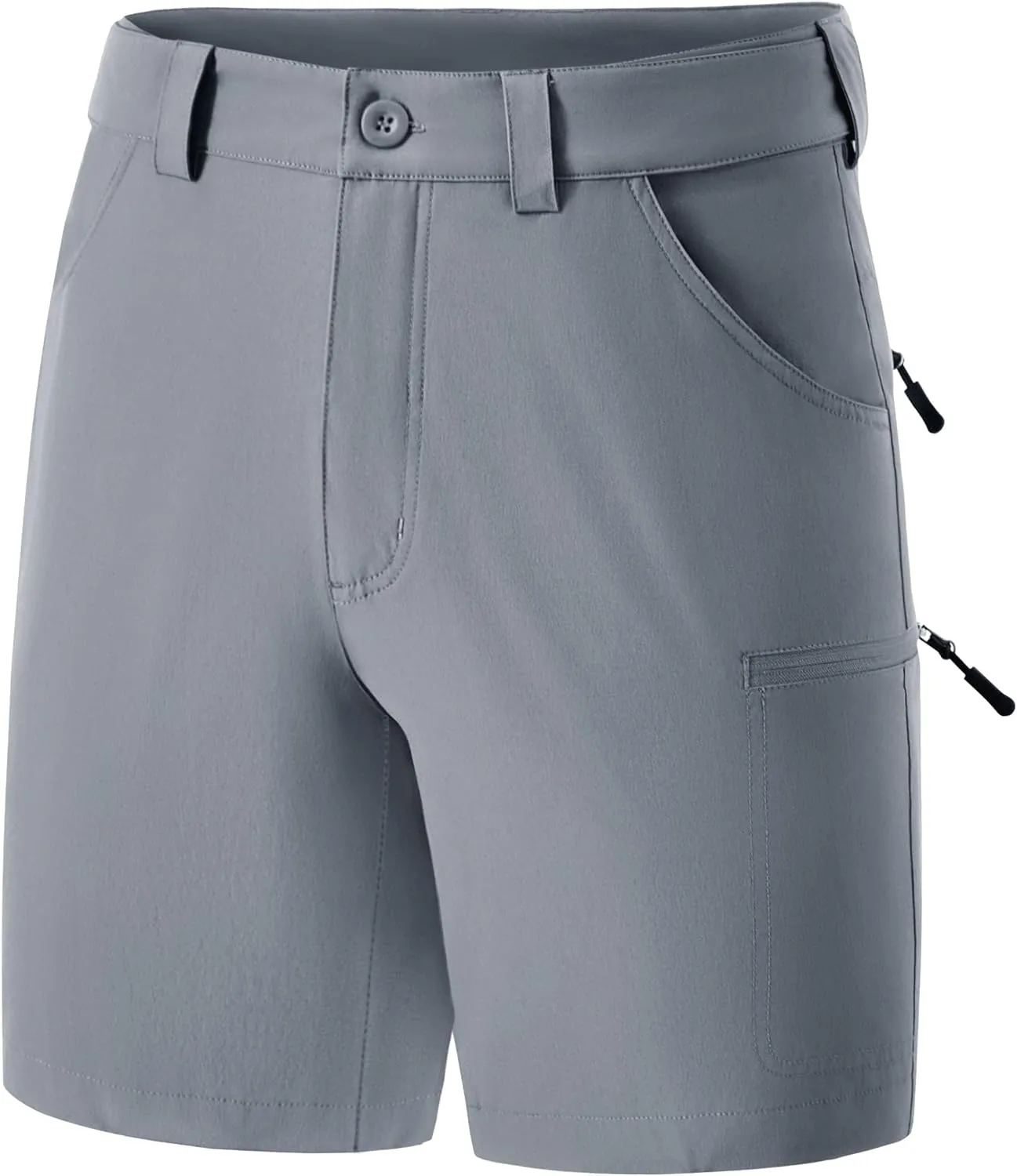 FitsT4 Sports Mens Shorts 7 Inch Inseam Stretch Water Resistant Hiking Cargo Shorts with Elastic Waistband