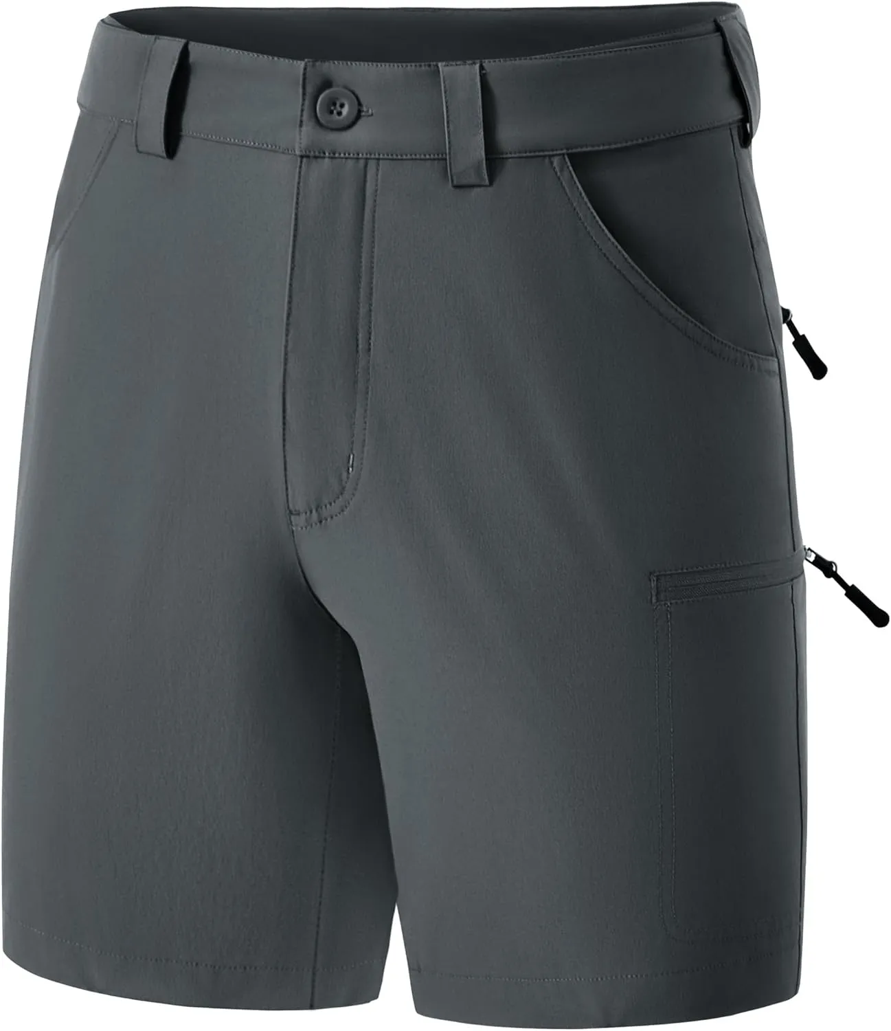 FitsT4 Sports Mens Shorts 7 Inch Inseam Stretch Water Resistant Hiking Cargo Shorts with Elastic Waistband