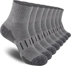 Heatuff Men's Ankle Athletic Socks Quarter Cushion Moisture Wicking Running Sports Work Socks(8 Pairs)