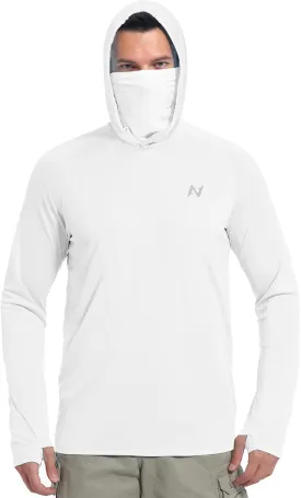 isnowood Sun Shirt UPF 50  Men's Fishing Long Sleeve Hooded Rash Guard Hiking Swimming Running UV Protection Hoodie