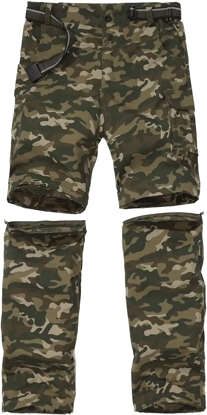 JOMLUN Boy??s Scout Pants Convertible Hiking Quick Dry Zip Off Pants Outdoor Climbing Casual Trouser Kids Youth Cargo Pants
