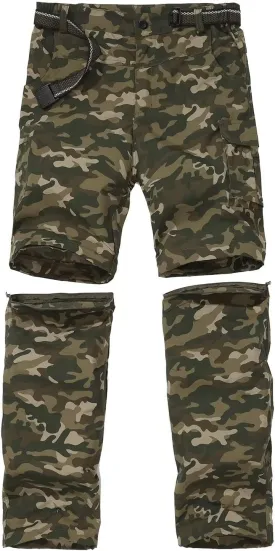 JOMLUN Boy??s Scout Pants Convertible Hiking Quick Dry Zip Off Pants Outdoor Climbing Casual Trouser Kids Youth Cargo Pants
