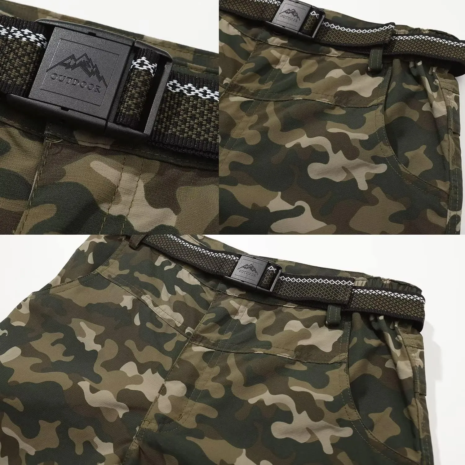 JOMLUN Boy??s Scout Pants Convertible Hiking Quick Dry Zip Off Pants Outdoor Climbing Casual Trouser Kids Youth Cargo Pants