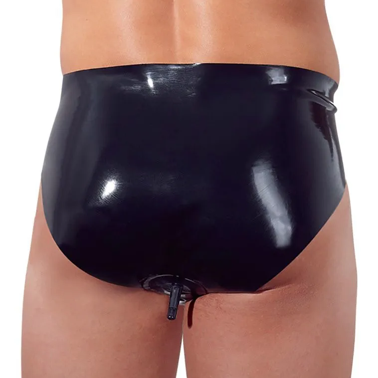 Late X Latex Briefs With Anal Plug Black