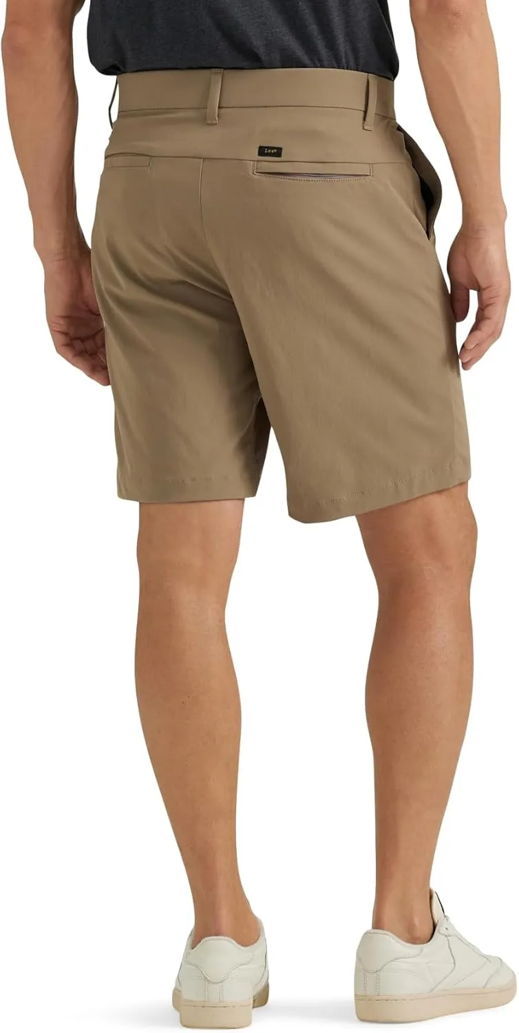 Lee Men's Extreme Motion Regular Fit Synthetic Flat Front Short