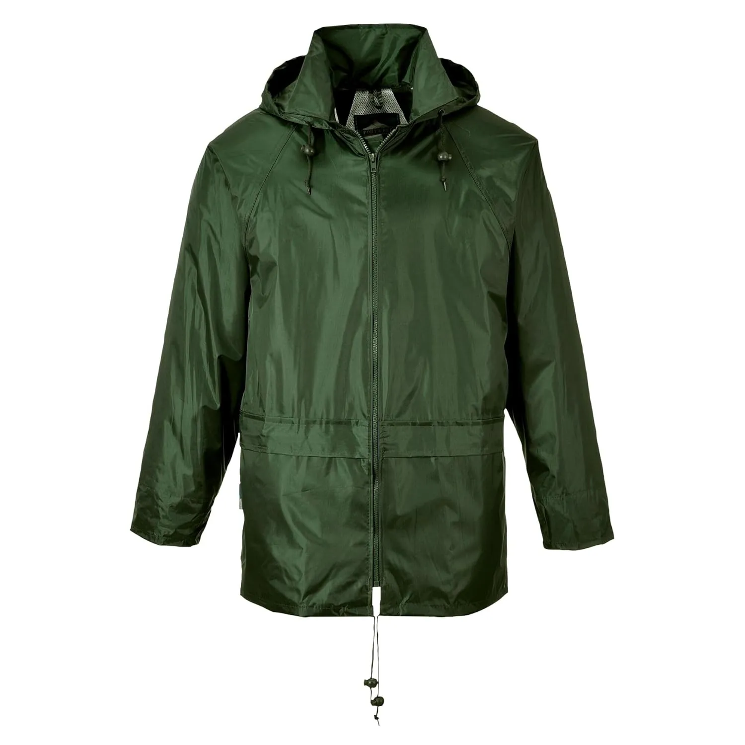 Portwest US440 Men's Waterproof Rain Jacket - Lightweight Durable Hooded Weather Protection Safety Coat Olive Green, X-Large