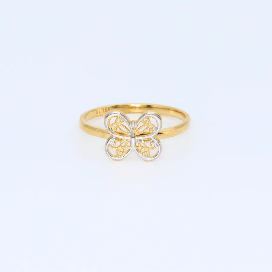 Real Gold 2C Butterfly 8050 Ring (SIZE 6) R1307