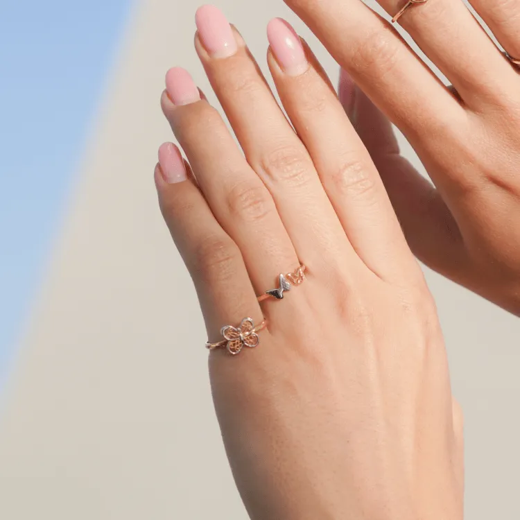 Real Gold 2C Butterfly 8050 Ring (SIZE 6) R1307