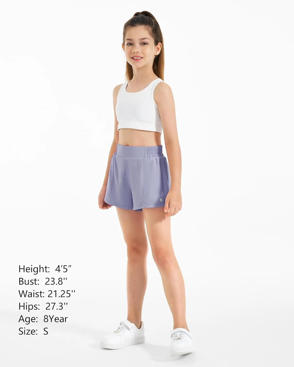 Stelle Girl's Athletic Shorts with Liner Zipper Pockets Elastic Waist Running Shorts Sports Active Shorts for Teen Kids